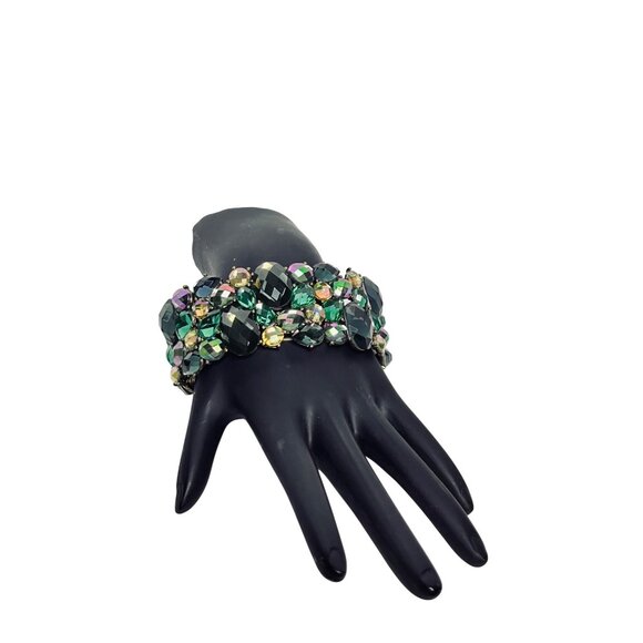 Joan Rivers Jewelry - Joan Rivers Gold Tone Mosaic Gem Stretch Bracelet (6242)